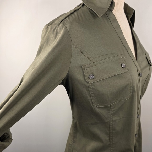 Express Olive Button Down Shirt - Picture 5 of 12